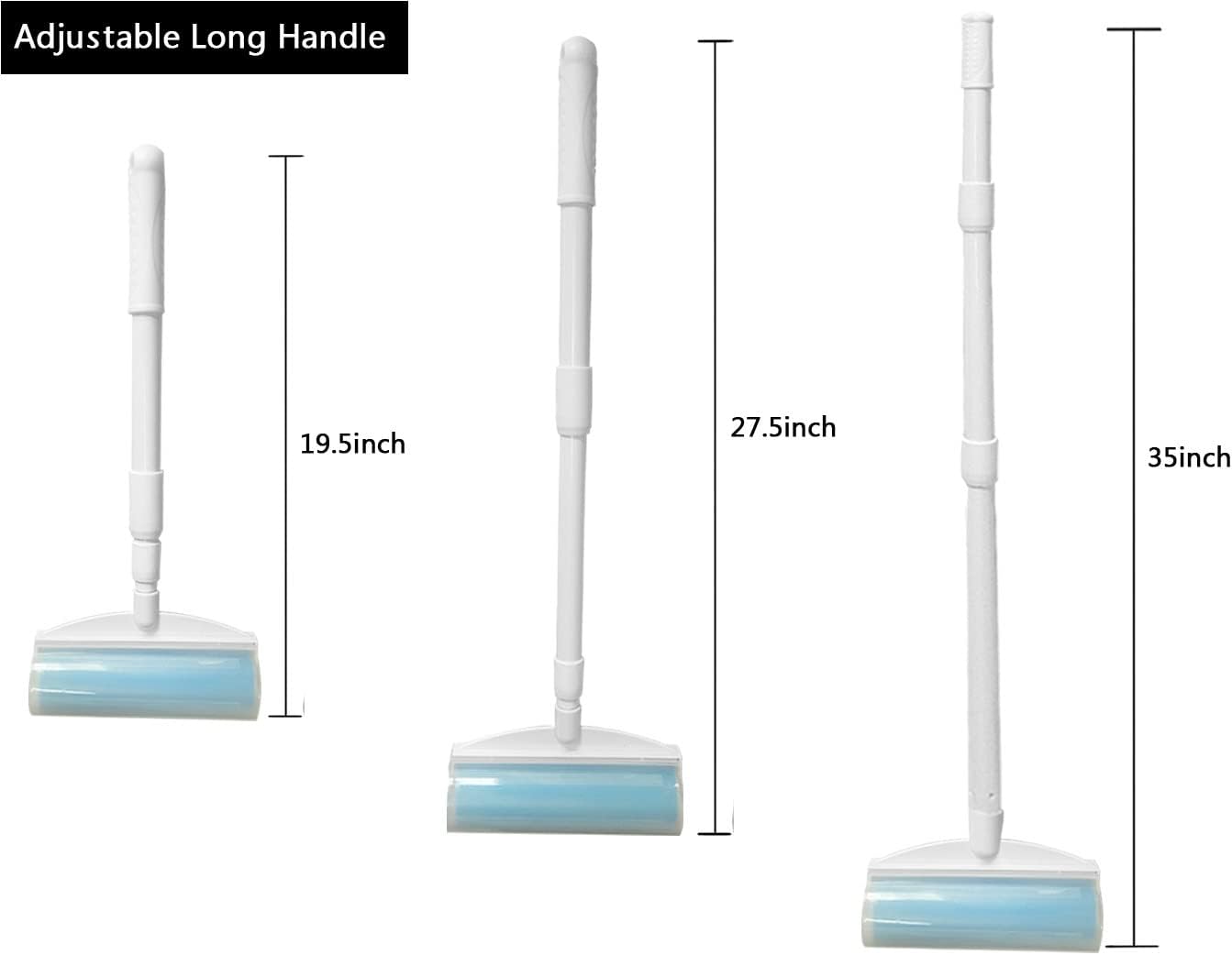 Washable and reusable lint roller with retractable handle, gel lint remover set cleaner for carpet, floor, sofa