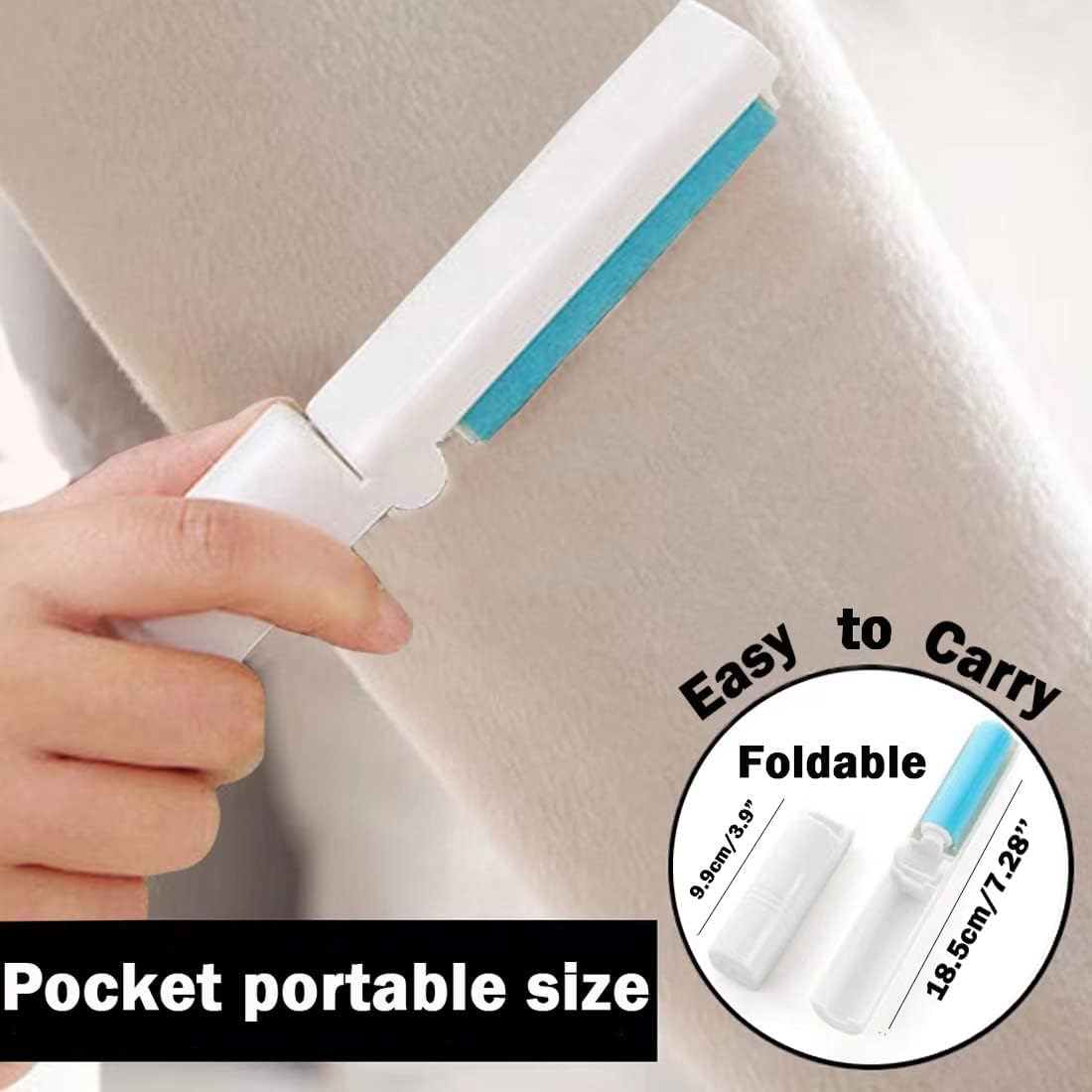 Washable and reusable lint roller with retractable handle, gel lint remover set cleaner for carpet, floor, sofa