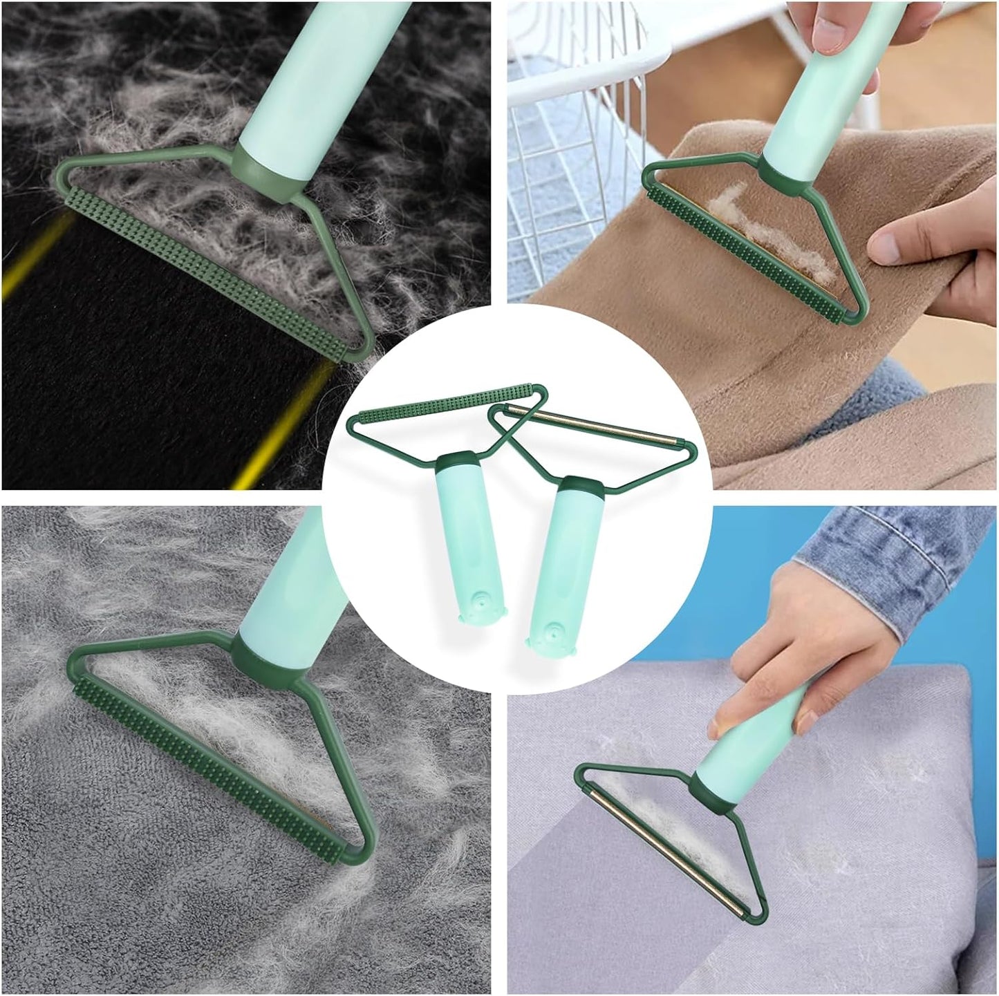 Multi-Function Pet Hair Remover, 4 in 1 Dog Hair Remover, Reusable Cat Hair Remover (for Dogs and Cats), Adjustable Lint Brush (for Carpets, Sofas, Bedding, Clothes and Furniture), Blue