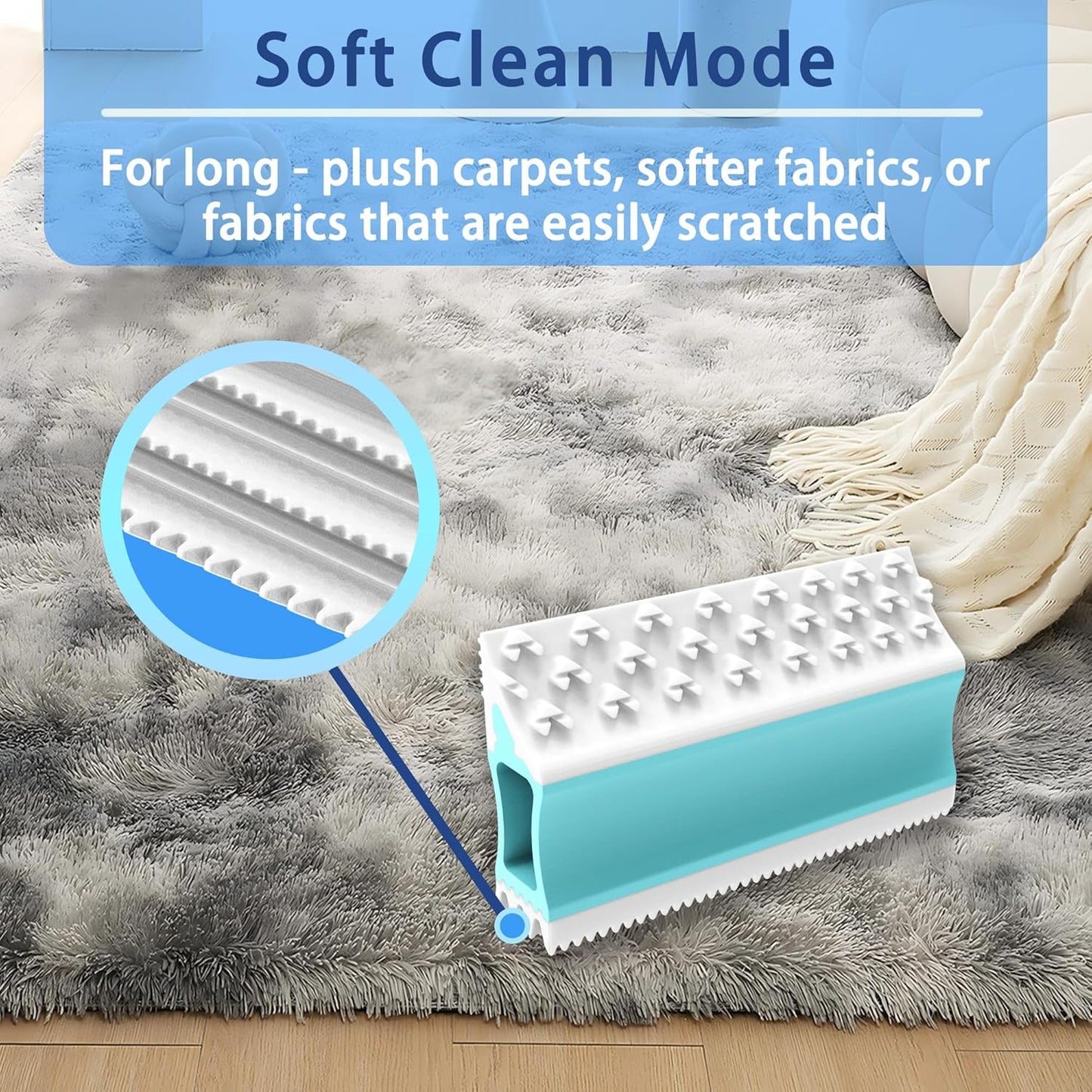 Pet Hair Remover, Dog/Cat Hair Removal Tool - Designed to remove pet hair embedded in carpets, sofas, cat trees, portable hair cleaner for car interior when traveling with pets