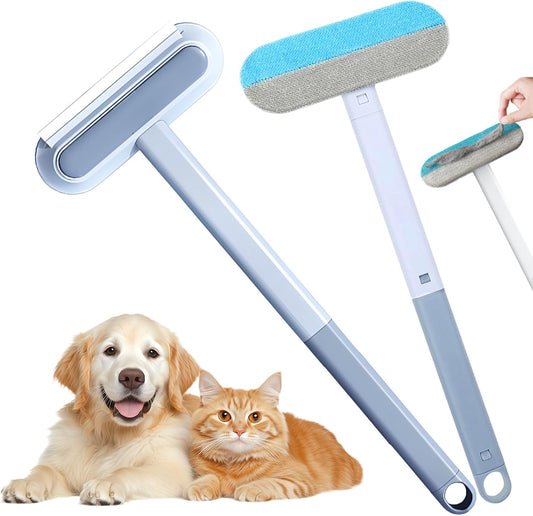 Pet Hair Removal Tools 2 Pack, 3 in 1 Dog Cat Pet Hair Remover for Furniture, Multi-Function Hair Removal Brush for Carpets, Beds, Sofas, Curtains